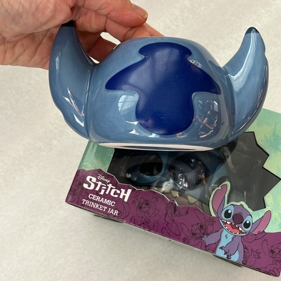 🆕 Disney Stitch Ceramic Trinket Jar with Lid Blue - Picture 7 of 12